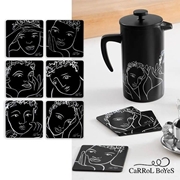 Picture of Carol Boyes Coaster Set Of 6-Sketchbook Black